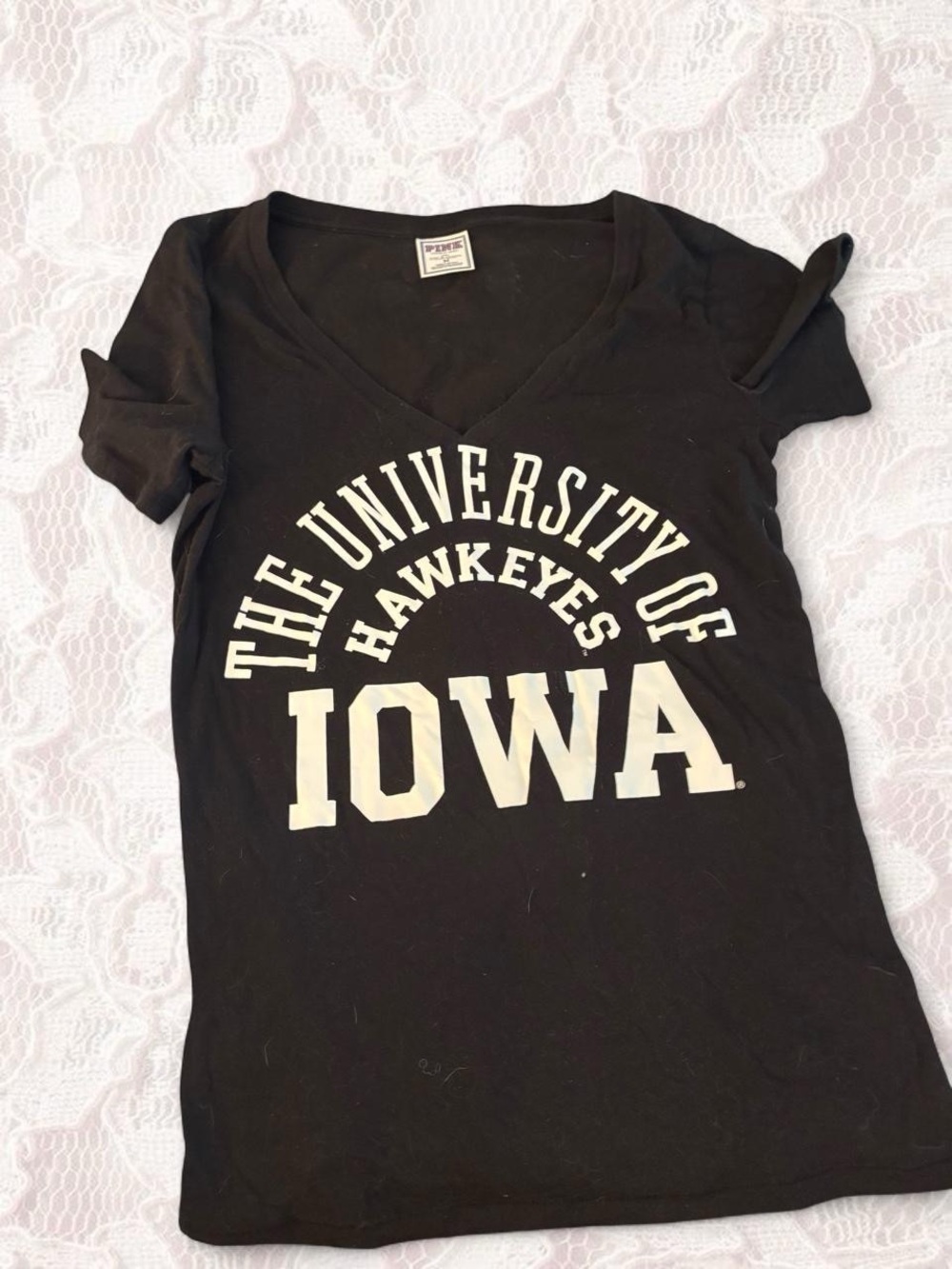The University of Iowa Hawkeyes Black V-Neck Tee
